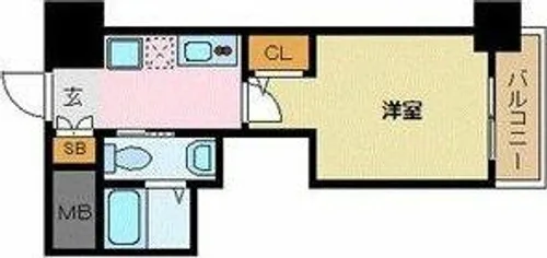 エステムコート名古屋千種グレイス【14階】の間取り