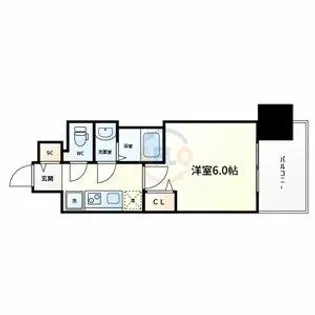 プレサンス深江橋ラヴィゲート【6階】の間取り