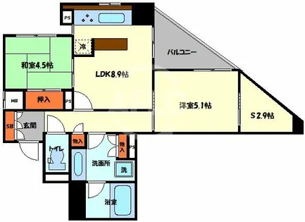 ラ・ヴィータ日本橋【14階】の間取り