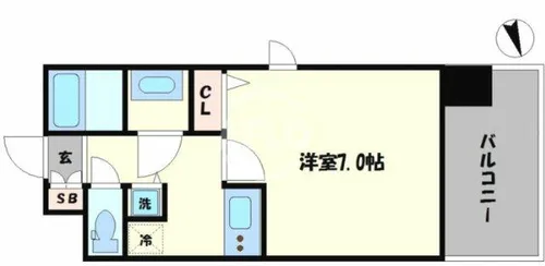 スワンズシティ北堀江【10階】の間取り