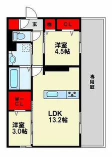 TORISIA陣原【1階】の間取り