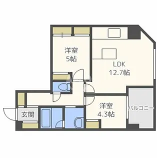 アーデンタワー北堀江【13階】の間取り