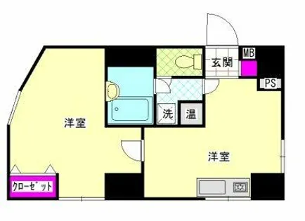 ロマネスク博多駅前【1214号室】の間取り