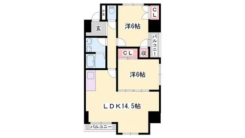 ジヴェルニー岡田【501号室】の間取り