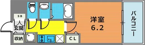 プレサンス神戸水木通ルミエス【804号室】の間取り