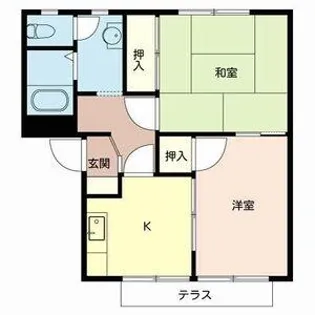 ガーデンハイツ緑ヶ丘 H棟【1階】の間取り