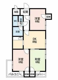 ロイヤル長草【405号室】の間取り