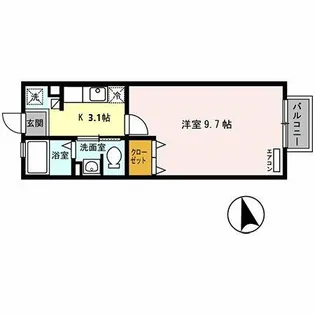 ジークレフ野里【2階】の間取り