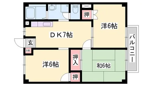 サンクス【2階】の間取り
