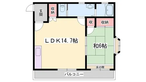 メトレス神崎【201号室】の間取り