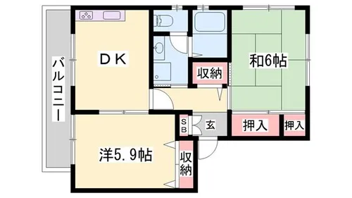 プラチナコート横尾 A棟【202号室】の間取り