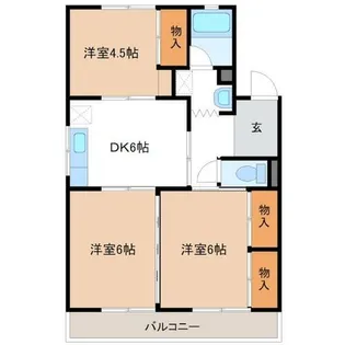 バロン幸定野【3階】の間取り