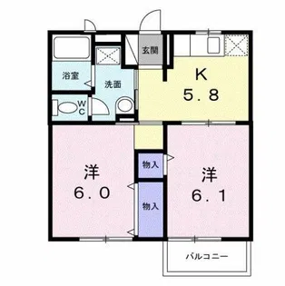 エクセラン春日【2階】の間取り