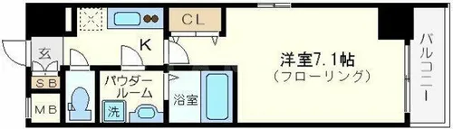 エスリード難波ステーションプラザ【11階】の間取り