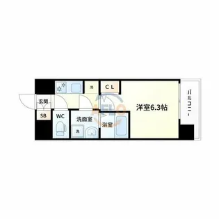 S-RESIDENCE新大阪Ridente【8階】の間取り