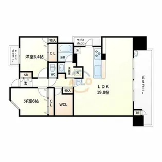 プレミスト新町【10階】の間取り