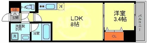 MAXIV大阪山坂【8階】の間取り