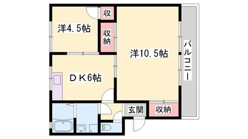 ボナノッテ【2-B号室】の間取り