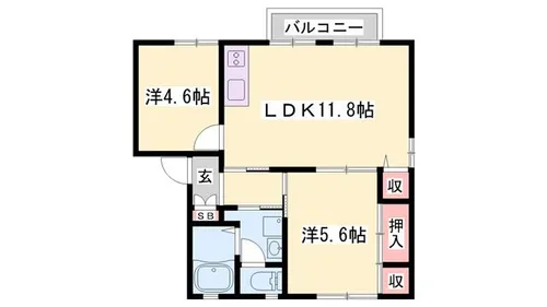 ジュネスのざとEAST E棟【201号室】の間取り