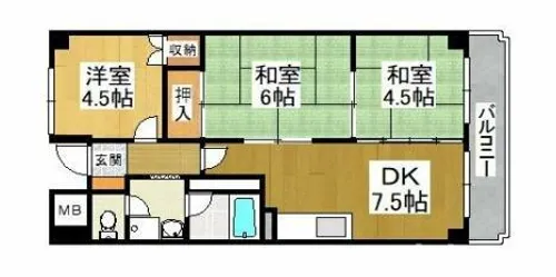 パークハイツミシマVOL 2【4階】の間取り