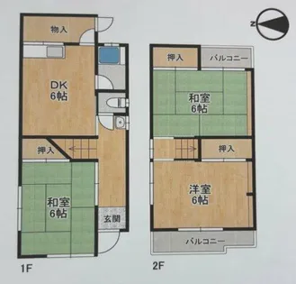 大阪府大東市北条6丁目【一戸建】の間取り