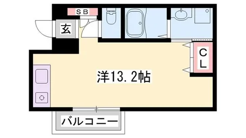 ラ・ベリーザ南今宿【404号室】の間取り
