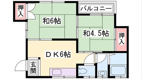 シンプルライフ田寺【2階】の間取り