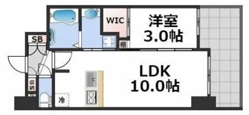 セレニテ桜川駅前プリエ【8階】の間取り