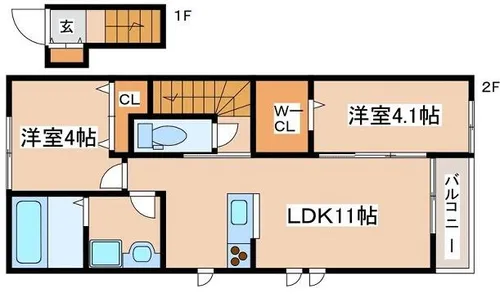 GranVillage御着【206号室】の間取り