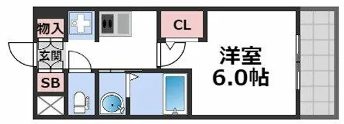 エステムコート難波サウスプレイスⅦリアン【12階】の間取り
