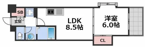 CITYSPIRE桜川2【5階】の間取り