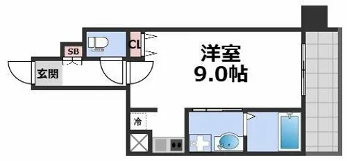 プレサンス立売堀パークシティ【14階】の間取り