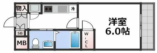 エスリード難波レジデンス【14階】の間取り