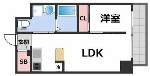 アイボリーポワント難波WEST【10階】の間取り