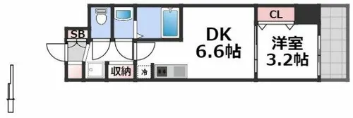 スペーシア日本橋東【5階】の間取り