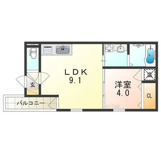 オルフェアメゾン清水丘壱番館【2階】の間取り