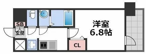 プレサンス大国町アドロッソ【8階】の間取り