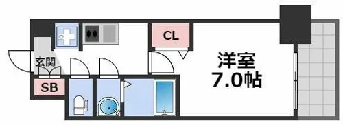 プレサンス大国町アドロッソ【3階】の間取り