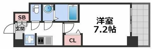 プレサンス大国町アドロッソ【4階】の間取り