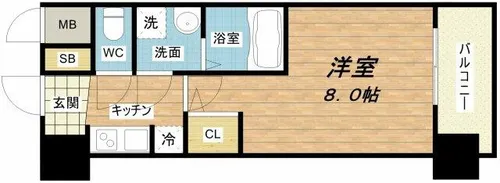 プロシード心斎橋東ヴァンターレ【10階】の間取り