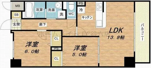 サンセール海老江【8階】の間取り