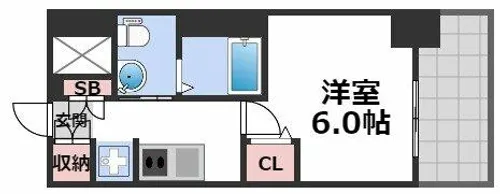 エステムプラザ難波WESTⅡプレディア【7階】の間取り