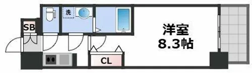 S-RESIDENCE難波大国町domina【4階】の間取り