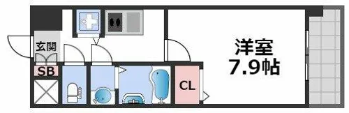 ワールドアイ難波南PORTA【7階】の間取り