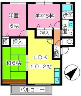 ティアラ大橋南【201号室】の間取り