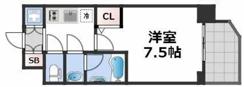リッツ難波南Ⅱ【3階】の間取り