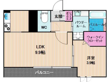 ディールーム大橋【103号室】の間取り