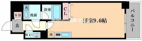 コンフォリア京町堀【9階】の間取り