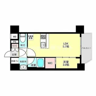 コンフォリア・リヴ新梅田【10階】の間取り