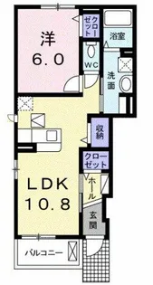 カーサ・ラフォーレ【1階】の間取り
